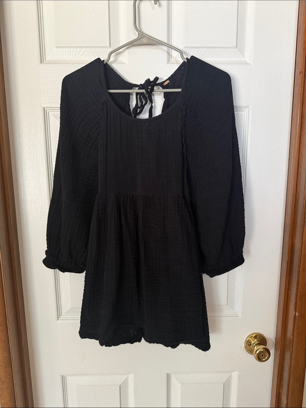 Free people Peasant Blouse with Tie Back